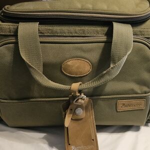 Olive Green Duffel with Leather Trim